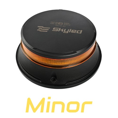 Kogut niski LED SKYLED Minor (3 śrubki, pomarańczowy odbłyśnik, czarna obudowa, R65, 12/24V) średnica: 133 mm, nr kat. 13SL10004