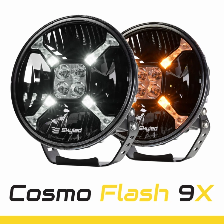 Reflektor SKYLED Cosmo Flash 9X 9"(120W, biała i pomarańczowa pozycja + światło stroboskopowe) R10/R148/R149/R65, nr kat. 13300022F