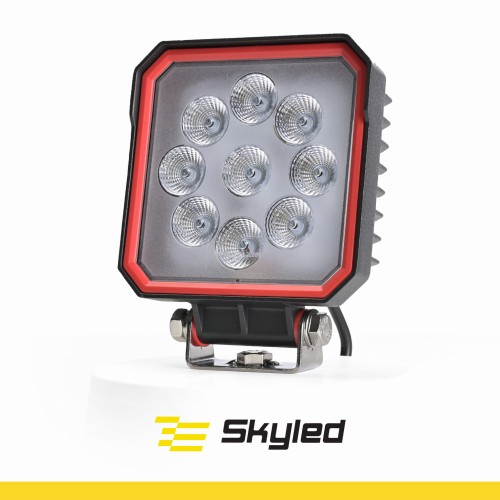 Lampa robocza SKYLED RED LINE kwadratowa 27W, 9 LED, 9-32V, 2430 Lm, IP67/69K (światło rozproszone) ADR, nr kat. 13SL50512