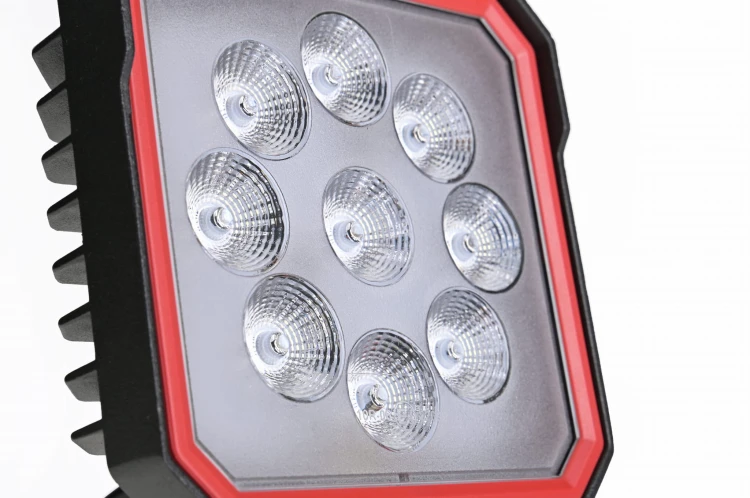 Lampa robocza SKYLED RED LINE kwadratowa 27W, 9 LED, 9-32V, 2430 Lm, IP67/69K (światło rozproszone) ADR, nr kat. 13SL50512