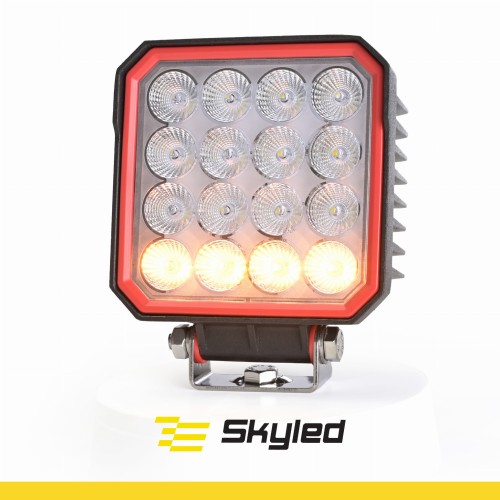 Lampa robocza ze światłem stroboskopowym (R65) SKYLED RED LINE kwadratowa 36W,10-32V, 3420 Lm, IP67 (światło rozproszone) ADR, nr kat. 13SL50172F