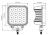 Lampa robocza ze światłem stroboskopowym (R65) SKYLED RED LINE kwadratowa 36W,10-32V, 3420 Lm, IP67 (światło rozproszone) ADR, nr kat. 13SL50172F
