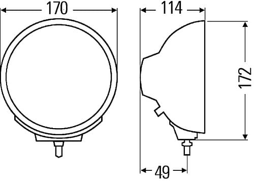 Reflektor Hella Luminator Compact Chrom (białe szkło, bez pozycji, Ref.37,5), nr kat. 1F3 009 094-031