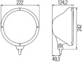 Reflektor Hella Rallye 3003 (białe szkło, z pozycją LED, chromowana ramka, ref.25), nr kat. 1F8 009 797-431