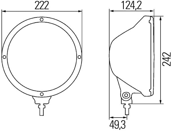 Reflektor Hella Rallye 3003 (białe szkło, z pozycją LED, chromowana ramka, ref.25), nr kat. 1F8 009 797-431
