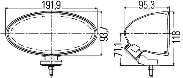 Reflektor dalekosiężny Hella Comet FF 300 (12V, kolor - bazaltowy), nr kat. 1FB 007 892-071
