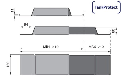 Zabezpieczenie smoka paliwa Tank Protect (regulowane, 510-710 mm), nr kat. 20TP459601