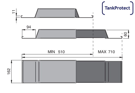 Zabezpieczenie smoka paliwa Tank Protect (regulowane, 510-710 mm), nr kat. 20TP459601