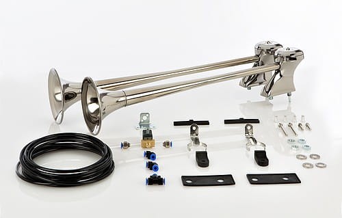 Zestaw dwóch sygnałów pneumatycznych z zestawem montażowym i elektrozaworem 24V (stal nierdzewna, 65 i 70 cm, bez pokryw), nr kat. 15A4016570FR20