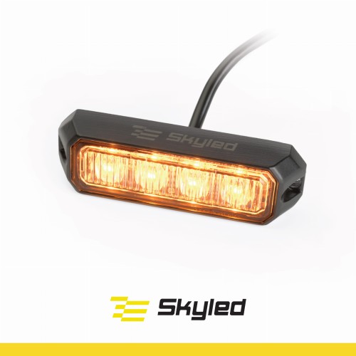 Lampa ostrzegawcza SKYLED 96x28 mm (stroboskop pomarańczowe światło 4 LED) R10 R65 SAE, nr kat. 13SL127410