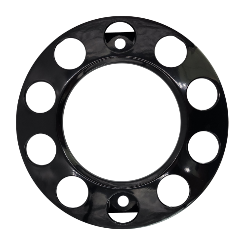 Osłona na felgę 22,5", malowana proszkowo na czarno, otwarty środek, mocowana na śruby, 10 otworów, PCD 335mm, nr kat. 16CM10VNS2