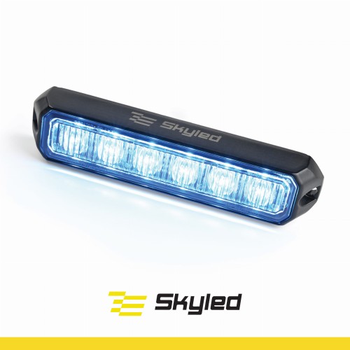 Lampa ostrzegawcza SKYLED 128x28 mm (stroboskop niebieskie światło 6 LED), nr kat. 13SL127610B