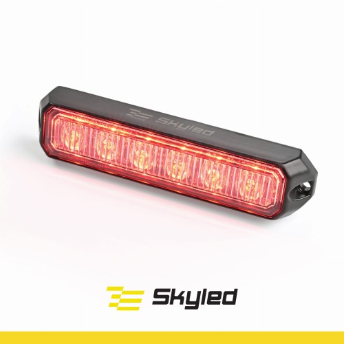 Lampa ostrzegawcza SKYLED 128x28 mm (stroboskop czerwone światło 6 LED), nr kat. 13SL127610R