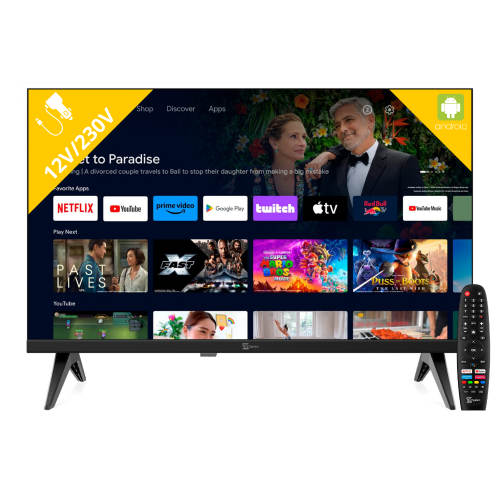 Telewizor LED 22" Andoid TV, Full HD, 12V DC/220V AC, DVB-T2/S2