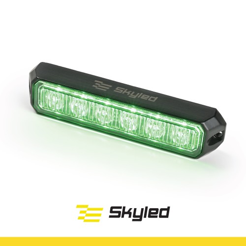 Lampa ostrzegawcza SKYLED 128x28 mm (stroboskop zielone światło 6 LED)