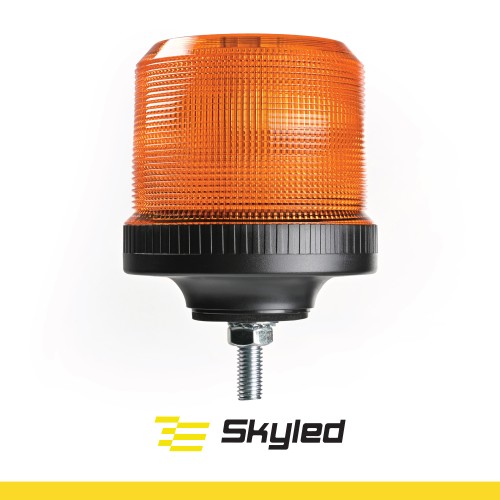 Światło ostrzegawcze (kogut) SKYLED 10-110V (Śruba centralna, pomarańczowy klosz, R65) wys: 158 mm I śr: 111 mm