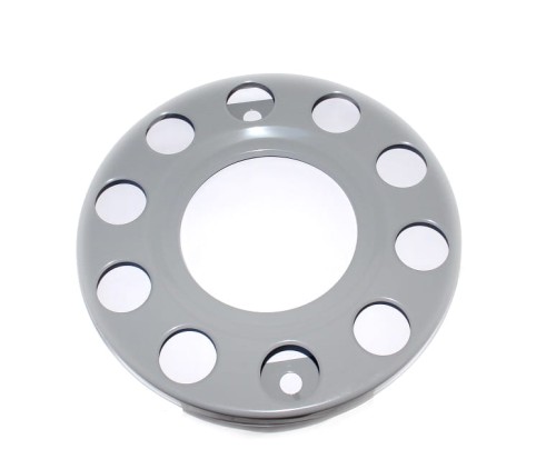 Osłona na felgę 22,5, malowana proszkowo na szaro, otwarty środek, mocowana na śruby, 10 otworów, PCD 335mm, nr kat. 16CM10VH22