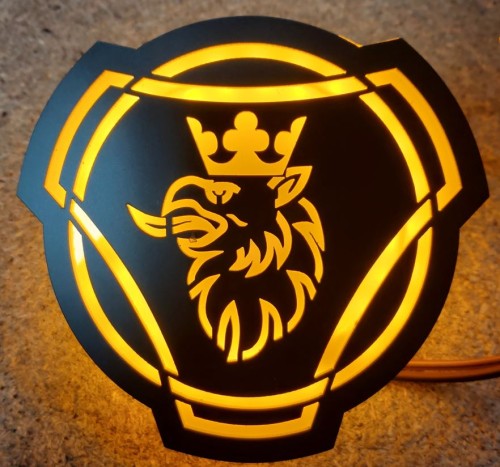 Podświetlane loga LED 24V Czarny Gryf kolor światła - pomarańczowe (para), nr kat. 77L4GB22